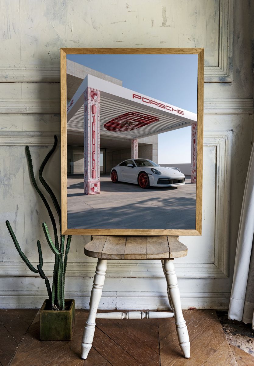 Porsche 911 Modern Photography Poster. room preview