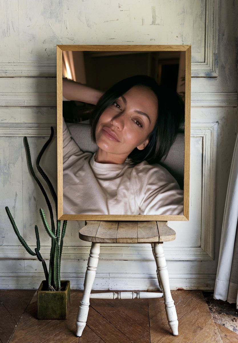 Moody Woman Portrait Poster. room preview