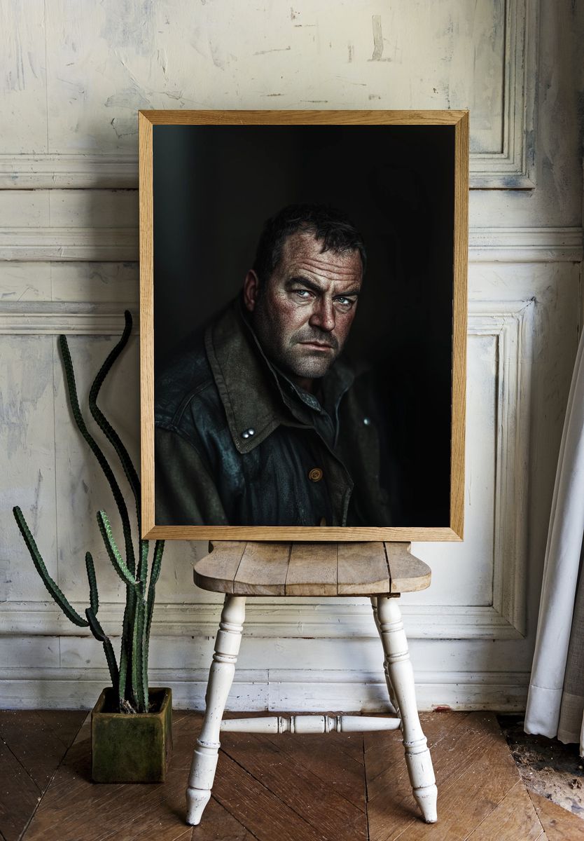 Moody Man Portrait Print. — room view 1