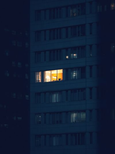 Illuminated Office Window — Photography Print. poster print