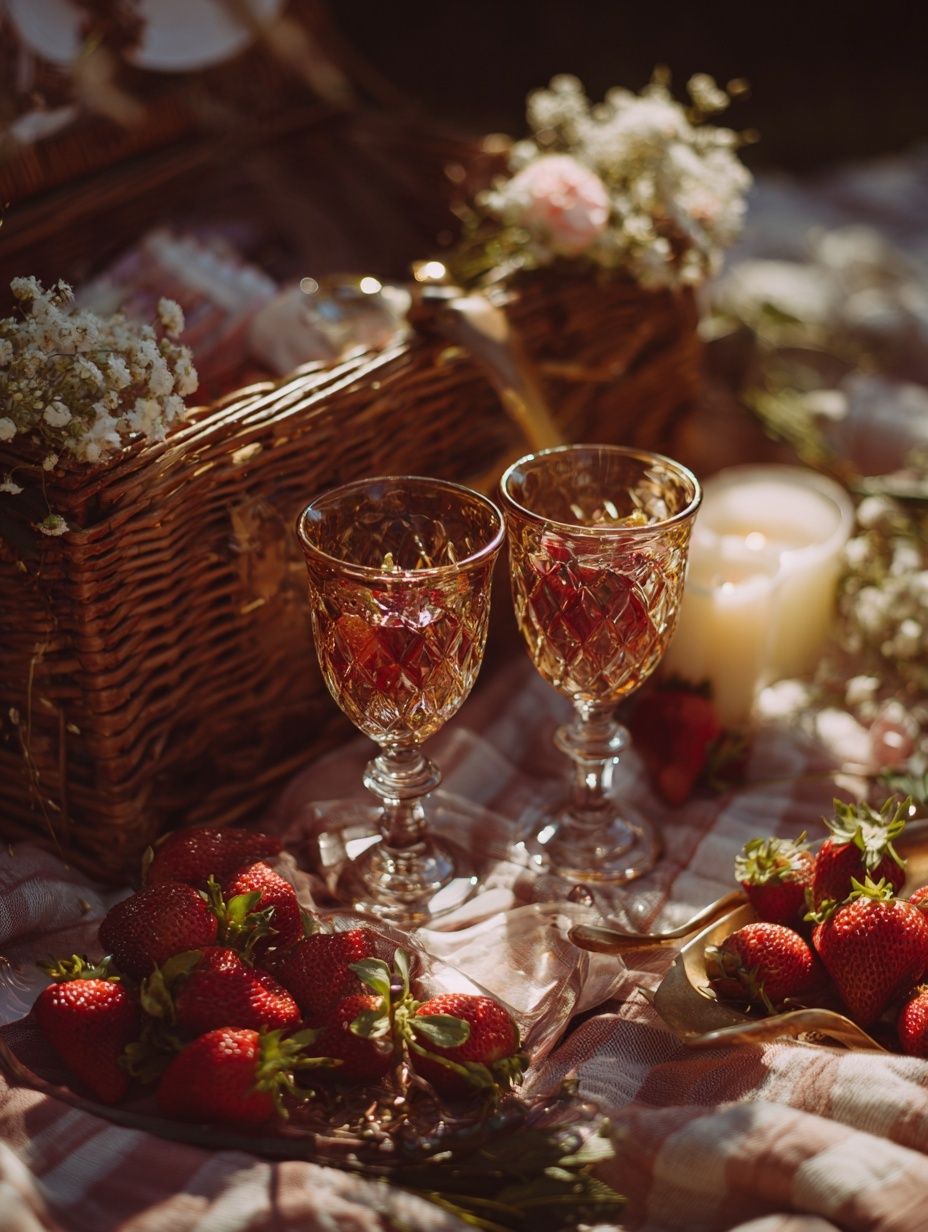 Strawberry Picnic — Photography Print. poster detail