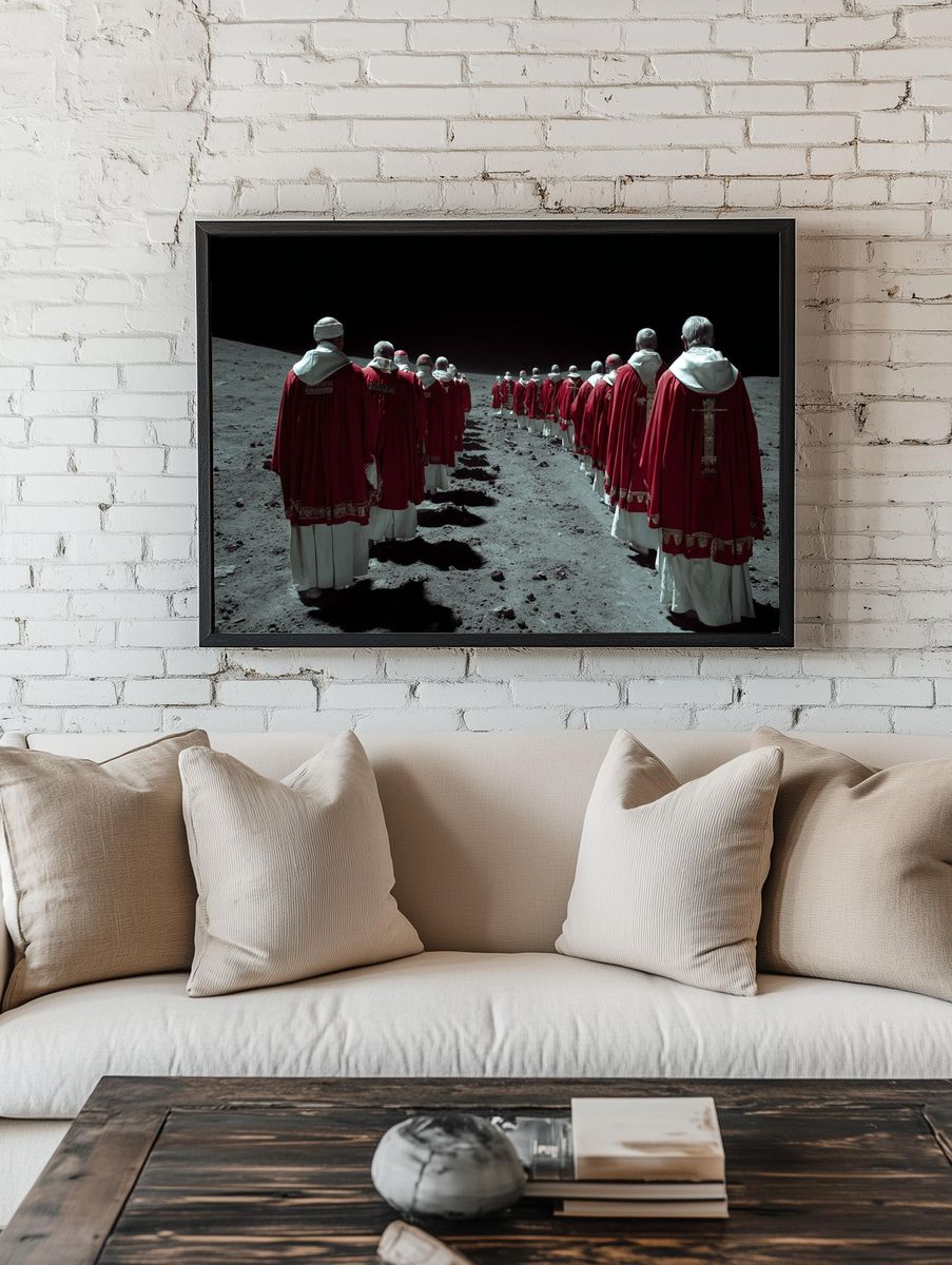 Papal Procession on the Moon — Surrealism Print room preview