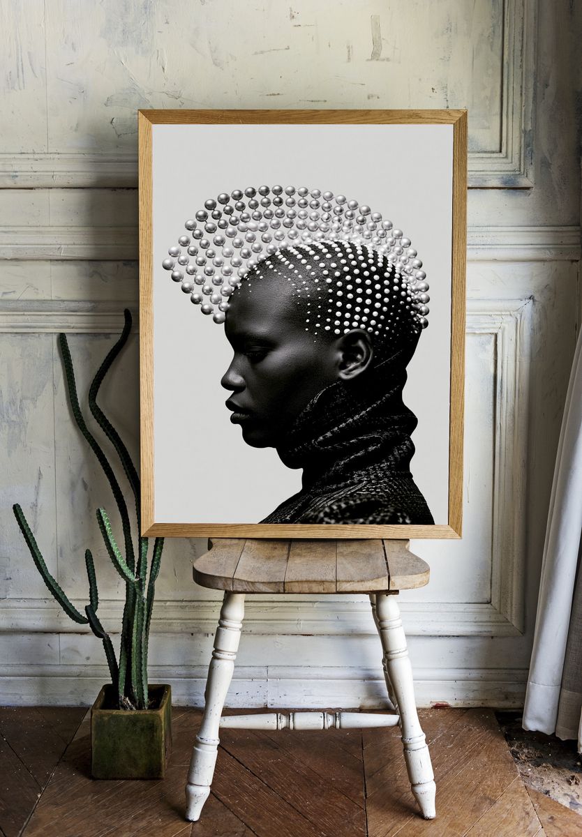 Pearl Crown Portrait Print. — room view 1