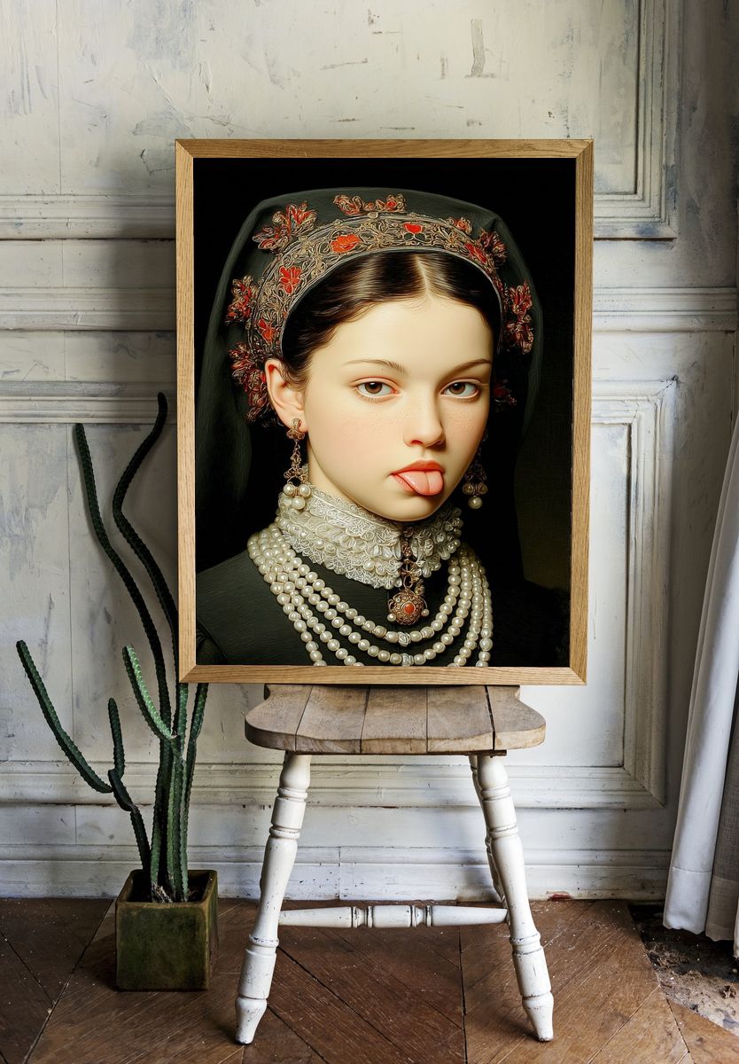 Playful Portrait — Fine Art Print. room preview