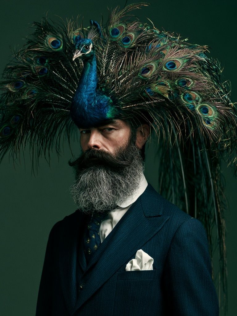 Peacock Portrait Photography Poster. poster detail