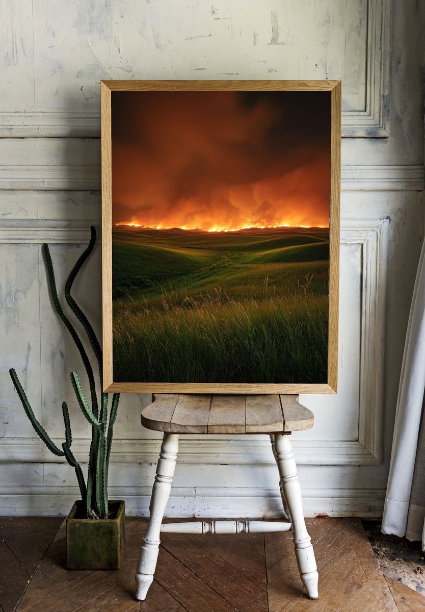 Prairie Firestorm Photography Poster. — room view 1