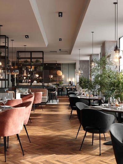 Modern Restaurant Interior Photography Poster. poster print