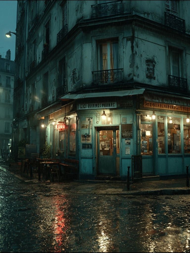 Rainy Paris Street — Photography Print. poster detail