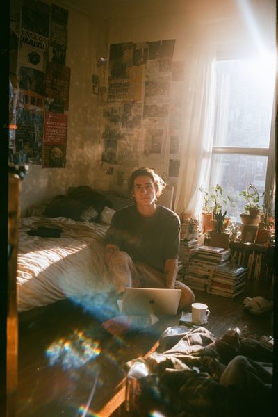 Cozy Room with Laptop — Photography Print. poster print