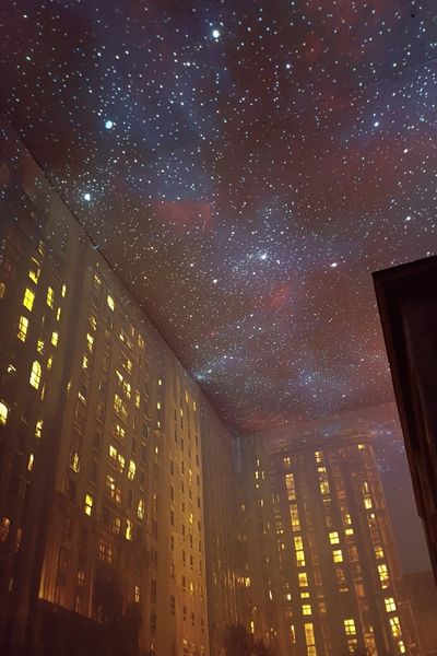 Starry Cityscape Photography Poster. poster