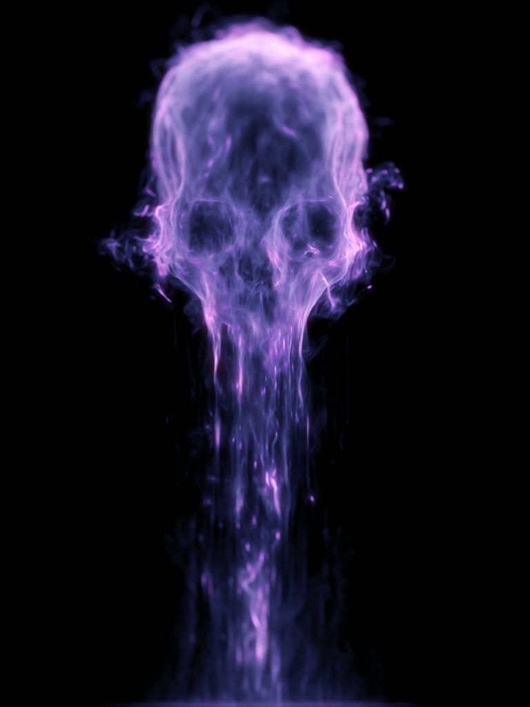 Purple Smoke Skull Abstract Poster.