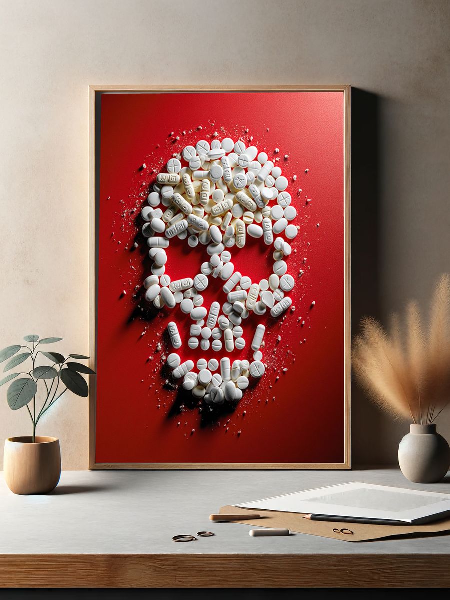 Pill Skull Photography Poster. — room view 2