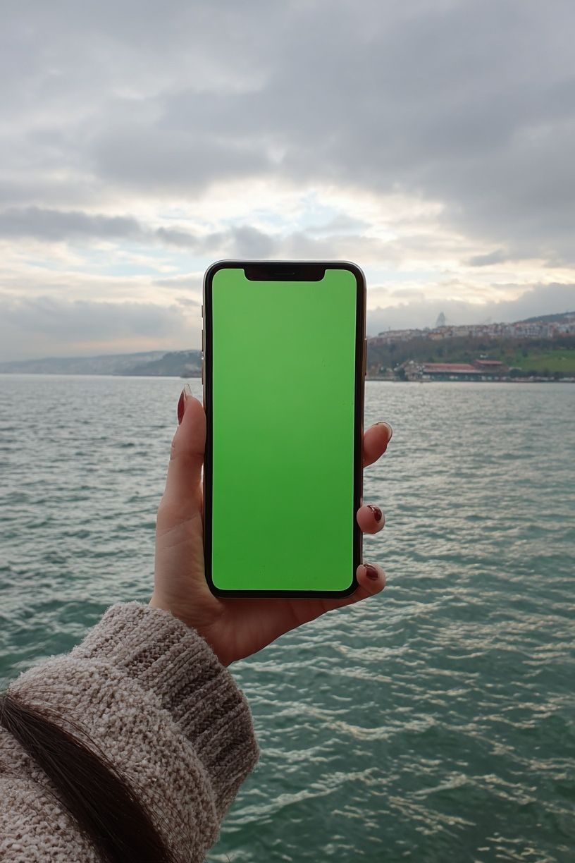 Smartphone with Green Screen — Photography Print. poster detail