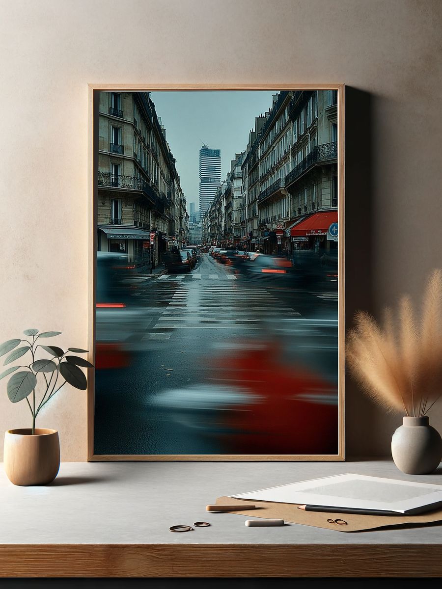 Paris Street Scene — Photography Print. — room view 2