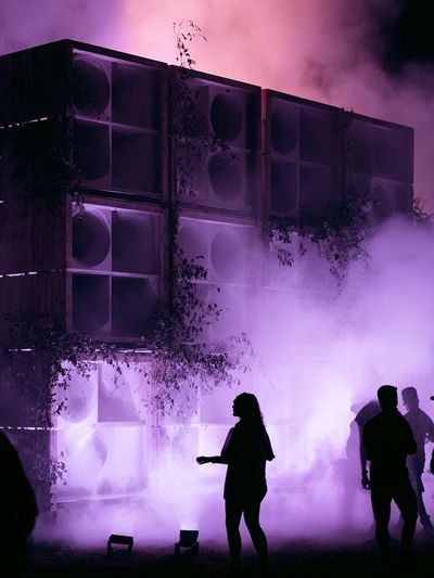 Purple Smoke Soundscape Photography Poster. poster