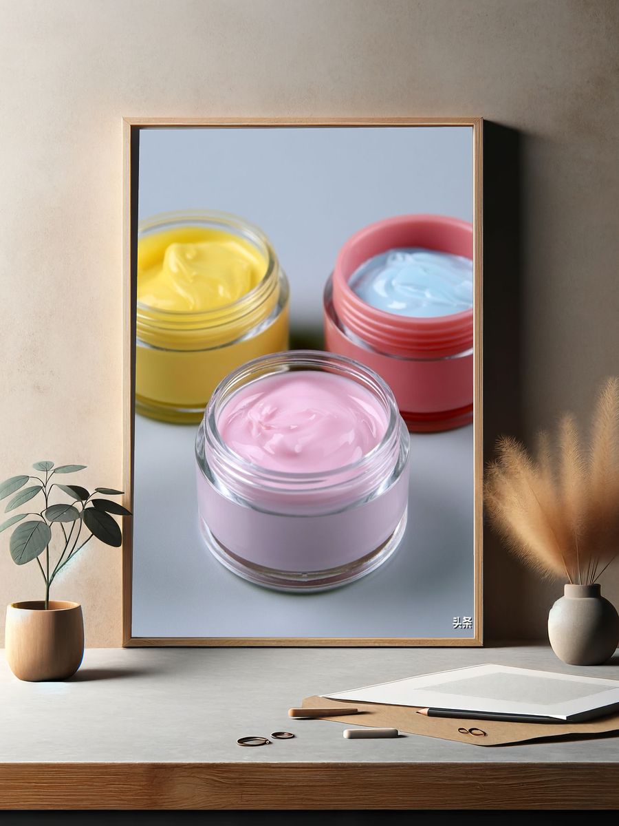 Pastel Skincare Jars Photography Poster. — room view 2