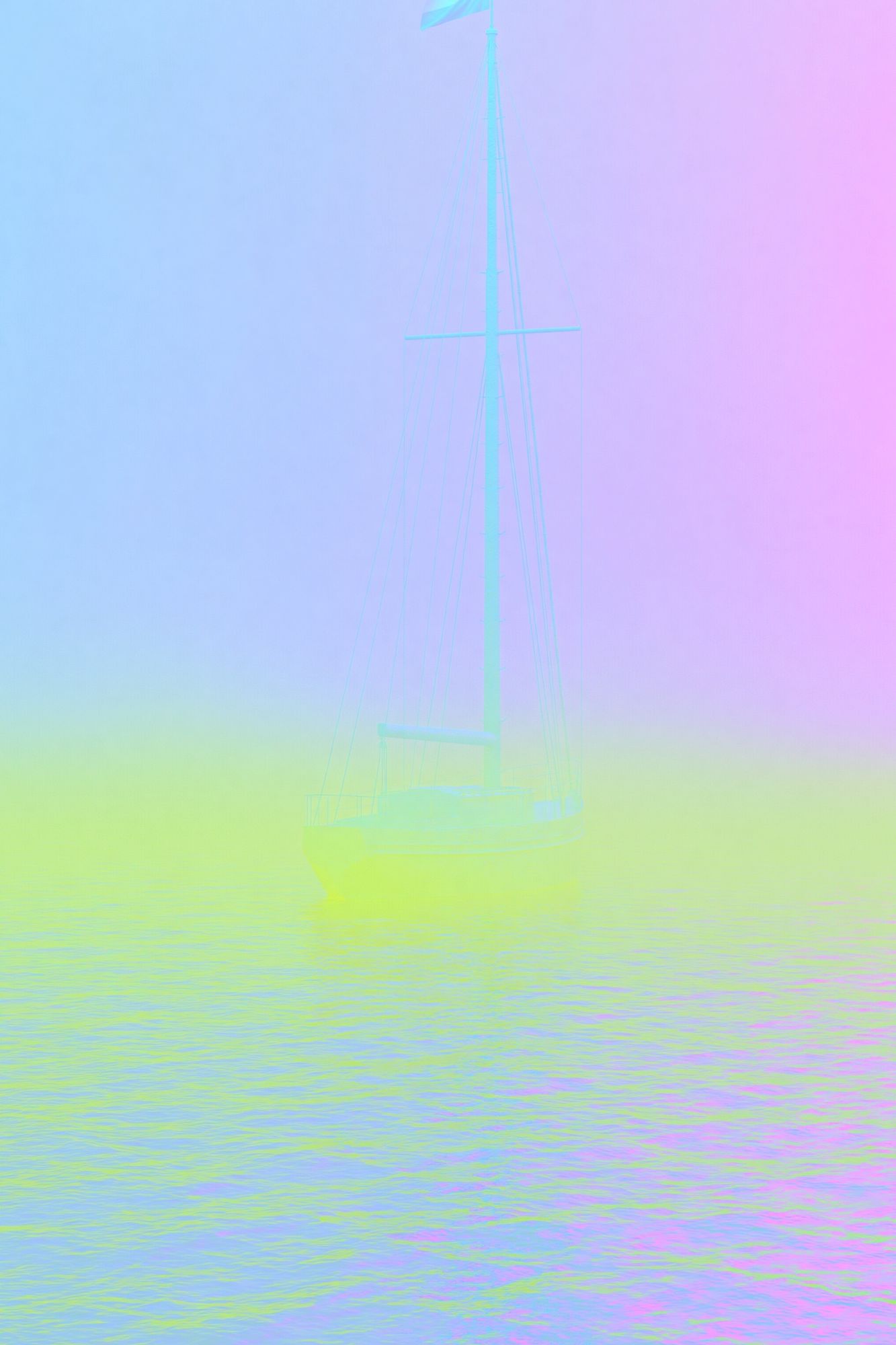 Pastel Sailboat Mist Print. poster — photography art