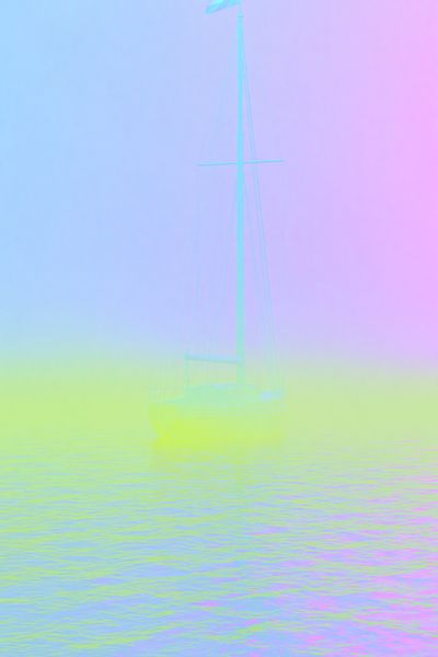 Pastel Sailboat Mist Print.