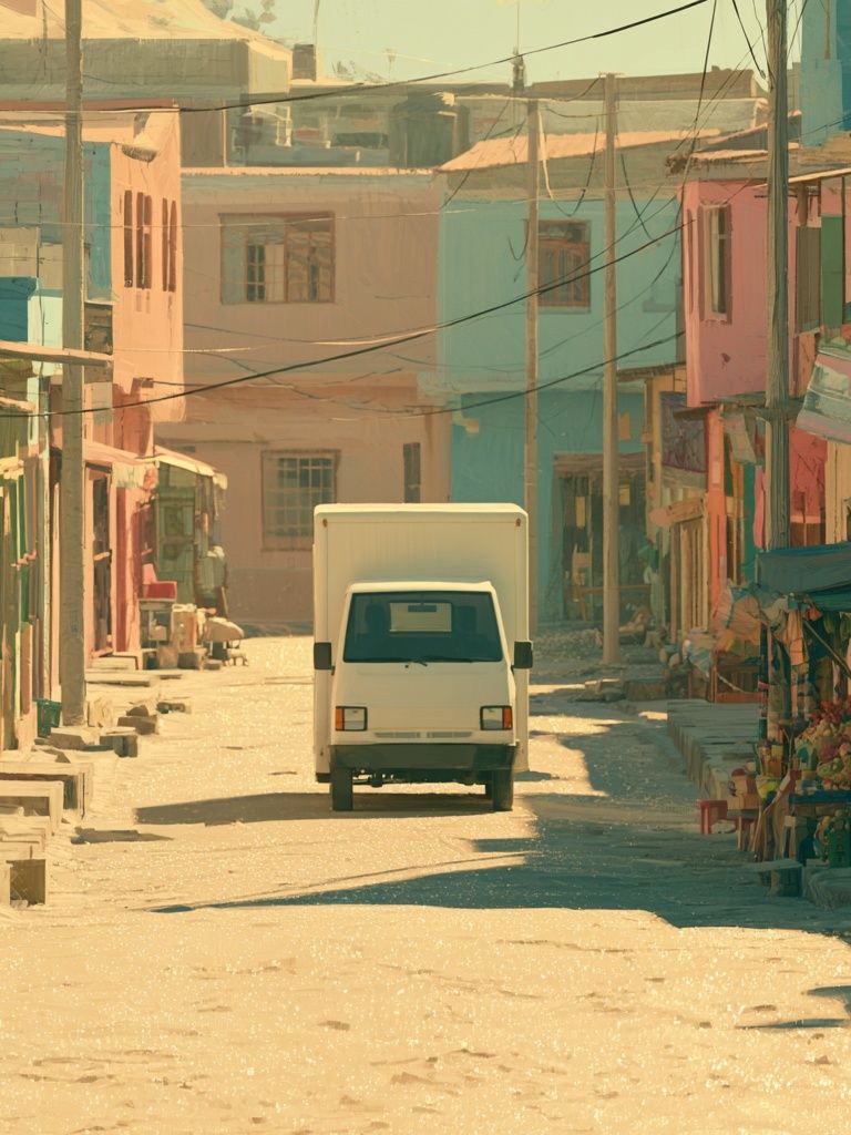 Pastel Street Scene Photography Poster. poster detail