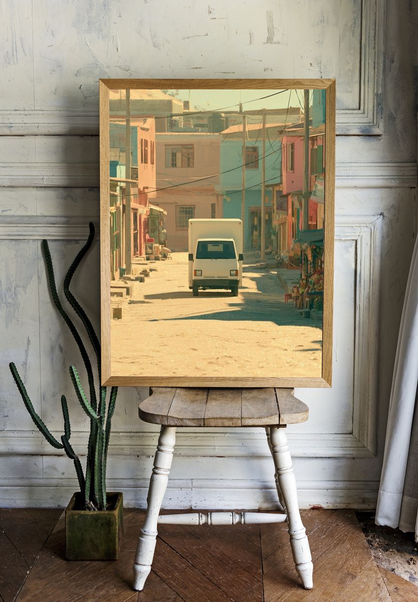 Pastel Street Scene Photography Poster. room preview