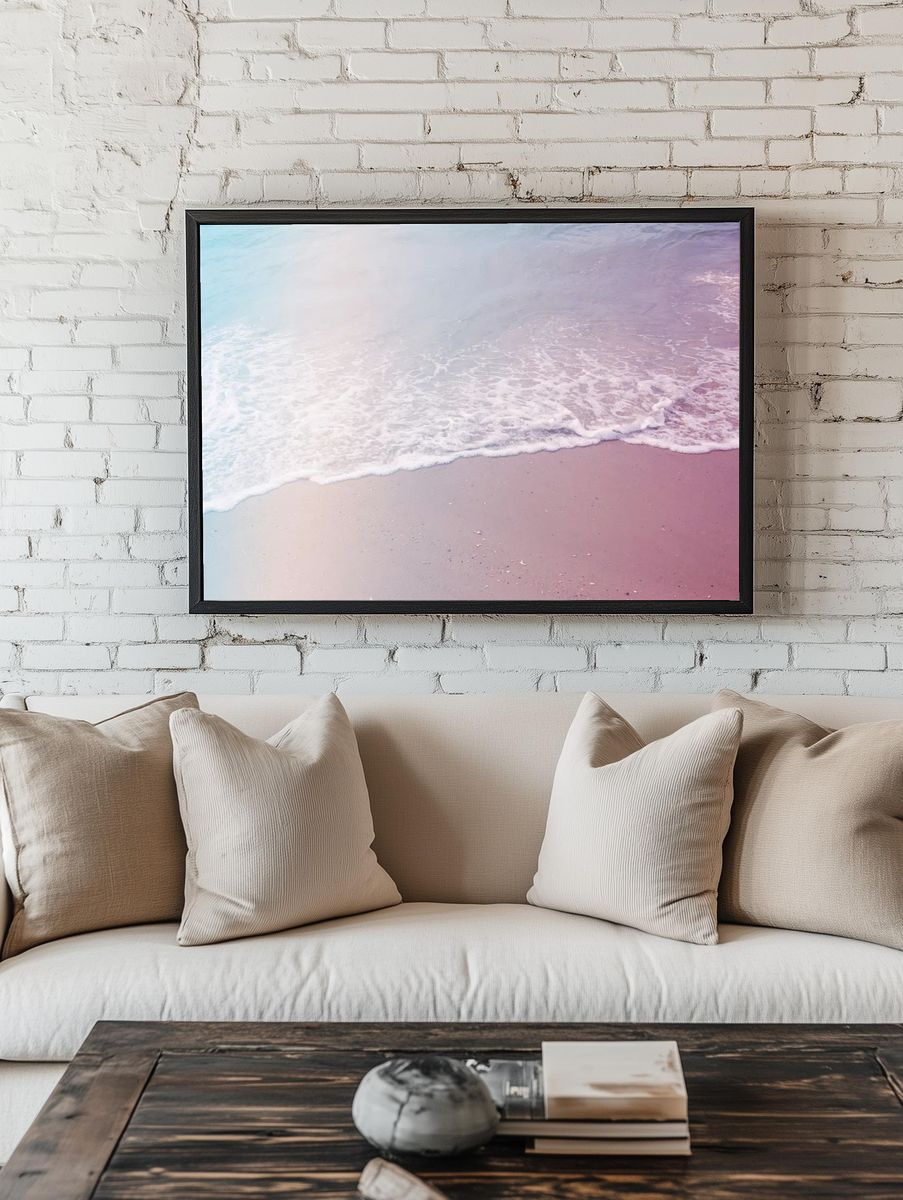 Drone view ocean wave washing. — room view 1