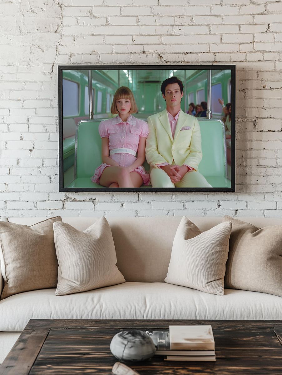 Pastel Subway Couple Poster. — room view 1