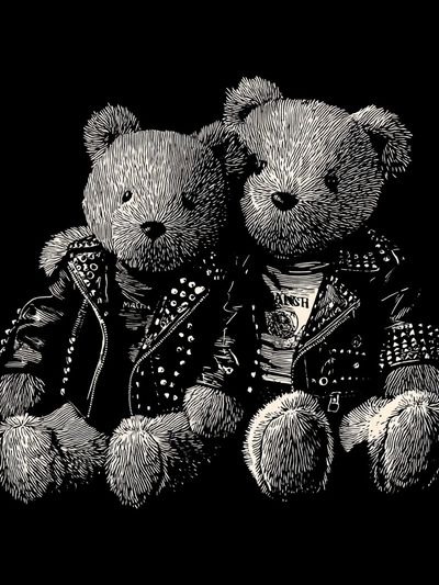 Punk Teddy Bears — Illustration Print. poster print