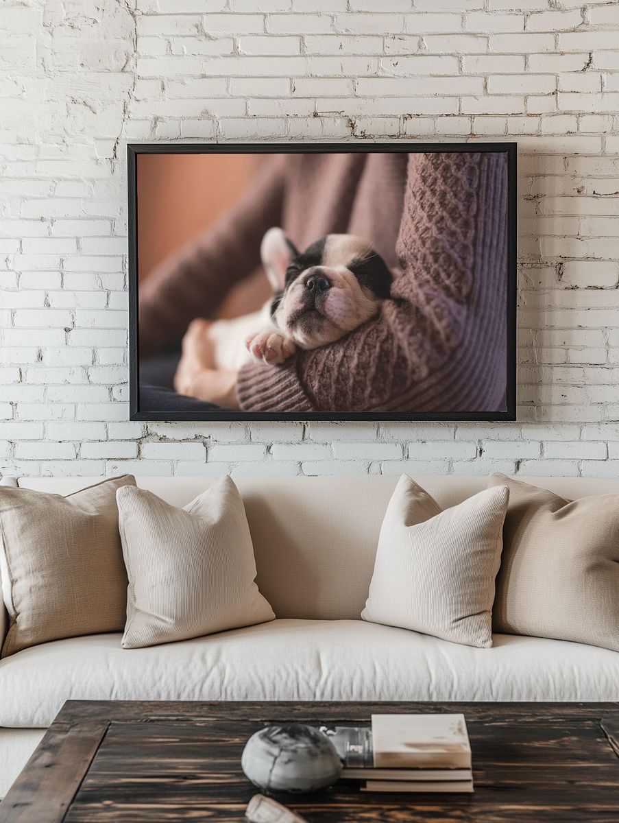 Sleeping Puppy — Photography Print. — room view 1
