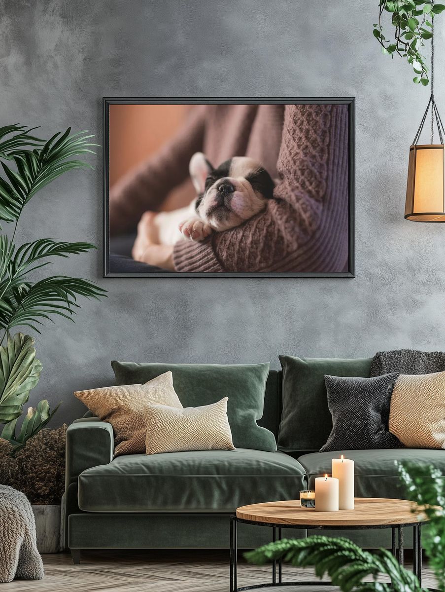 Sleeping Puppy — Photography Print. — room view 4