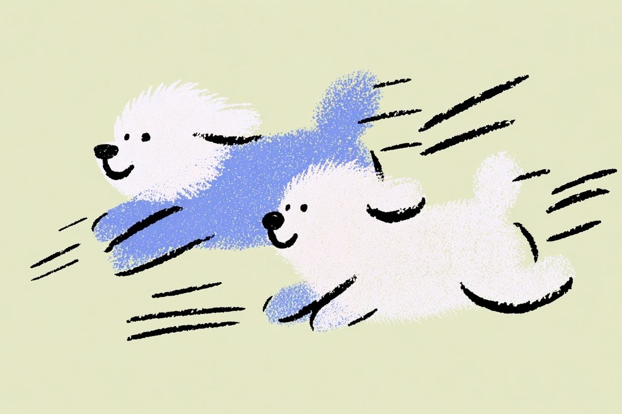 Playful Puppies — Illustration Print. poster detail