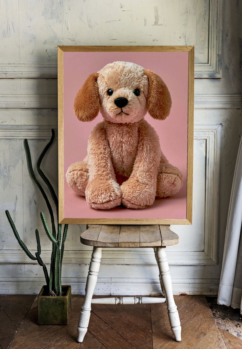 Plush Puppy Portrait Poster. — room view 1