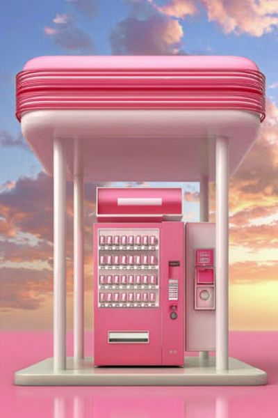 Pink Vending Machine Retro Print. poster print
