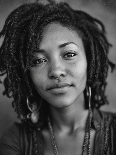 Portrait of a Woman Black-White Print. poster