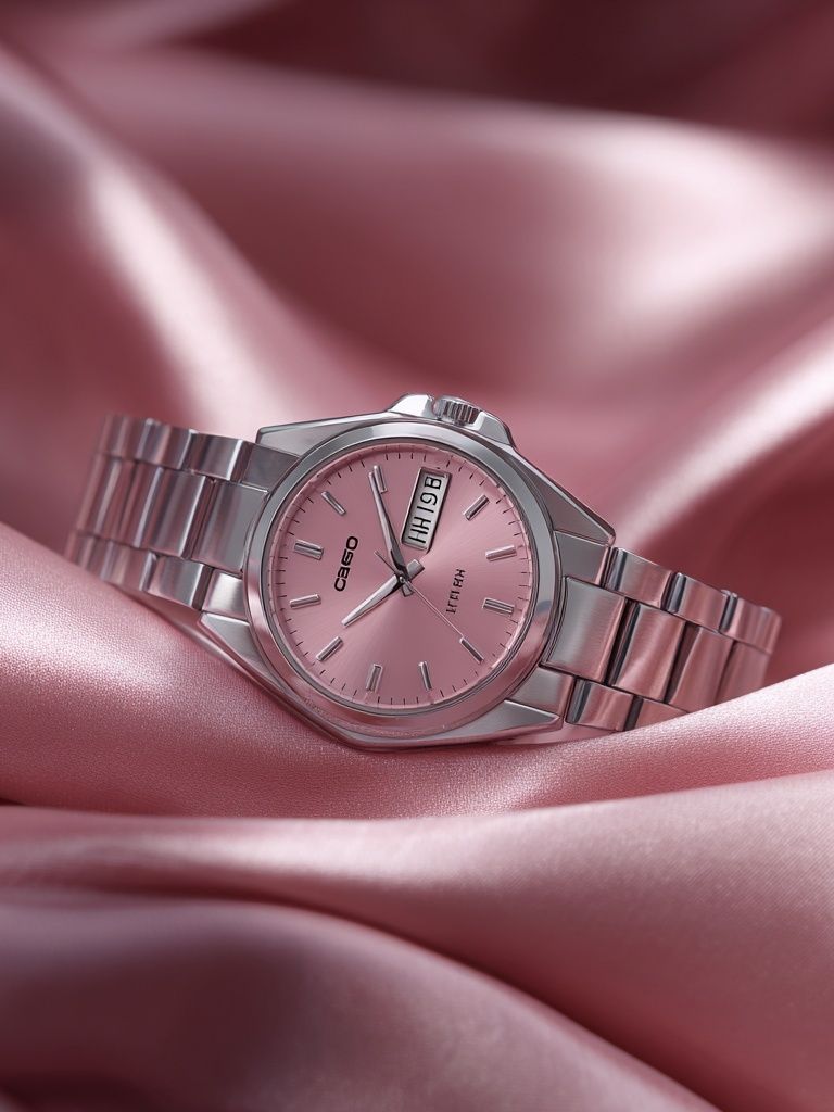 Pink Luxury Watch Photography Poster. poster detail