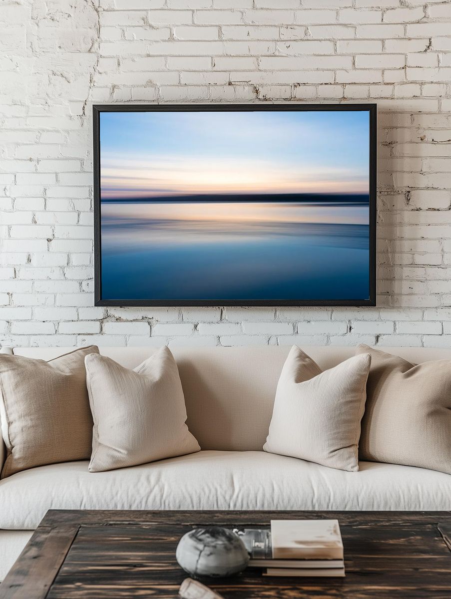 Serene Water Reflection — Photography Print. — room view 1