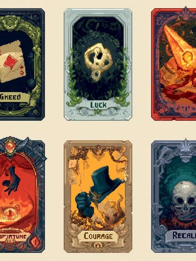 Pixel Tarot Cards Typography Poster. poster