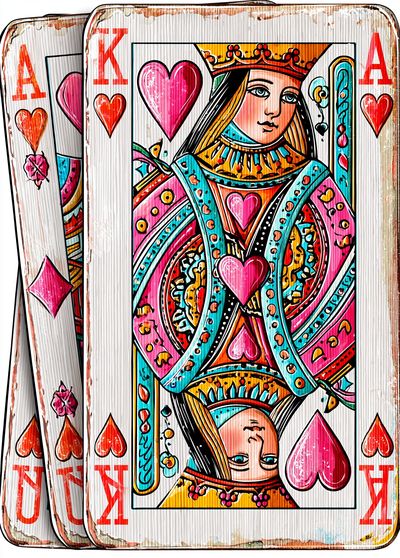 Queen of Hearts Playing Card Print. poster print