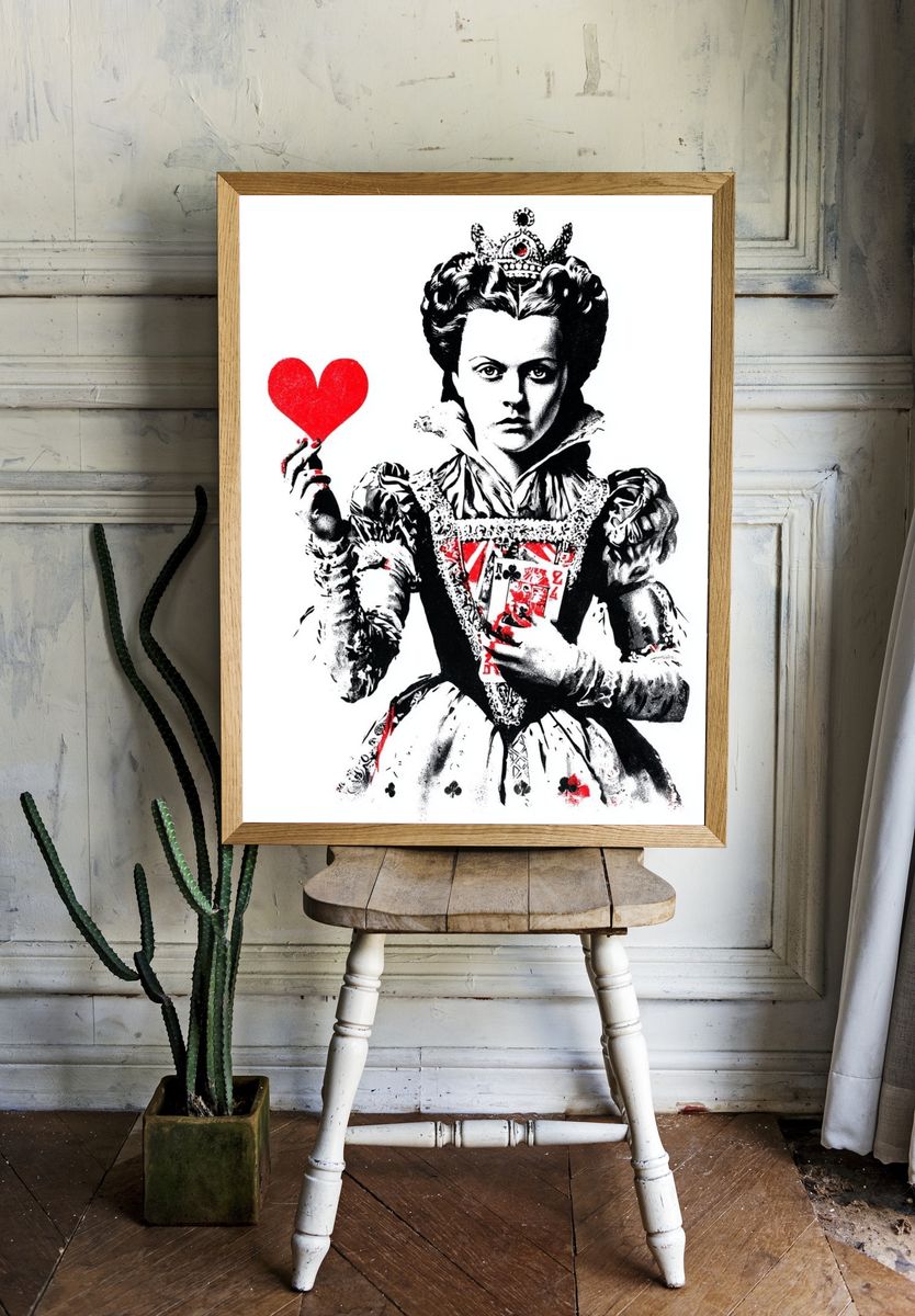 Queen of Hearts Pop Art Poster. room preview