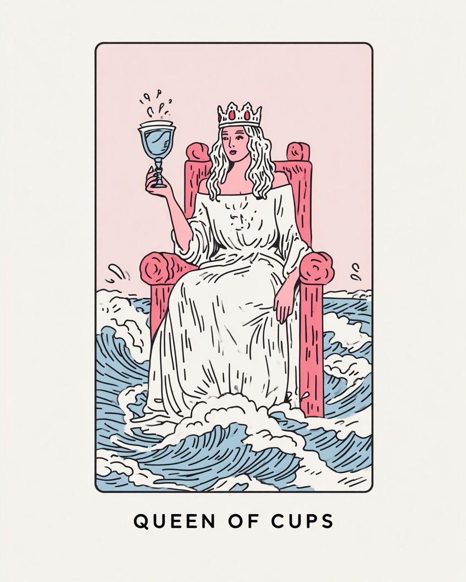 Queen of Cups — Illustration Print. poster detail