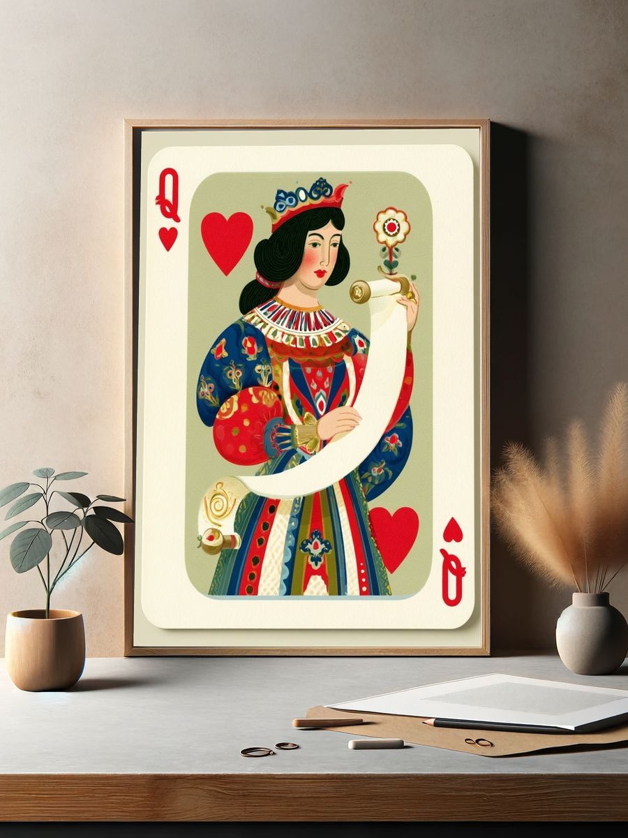 Queen of Hearts Illustration Poster. — room view 2