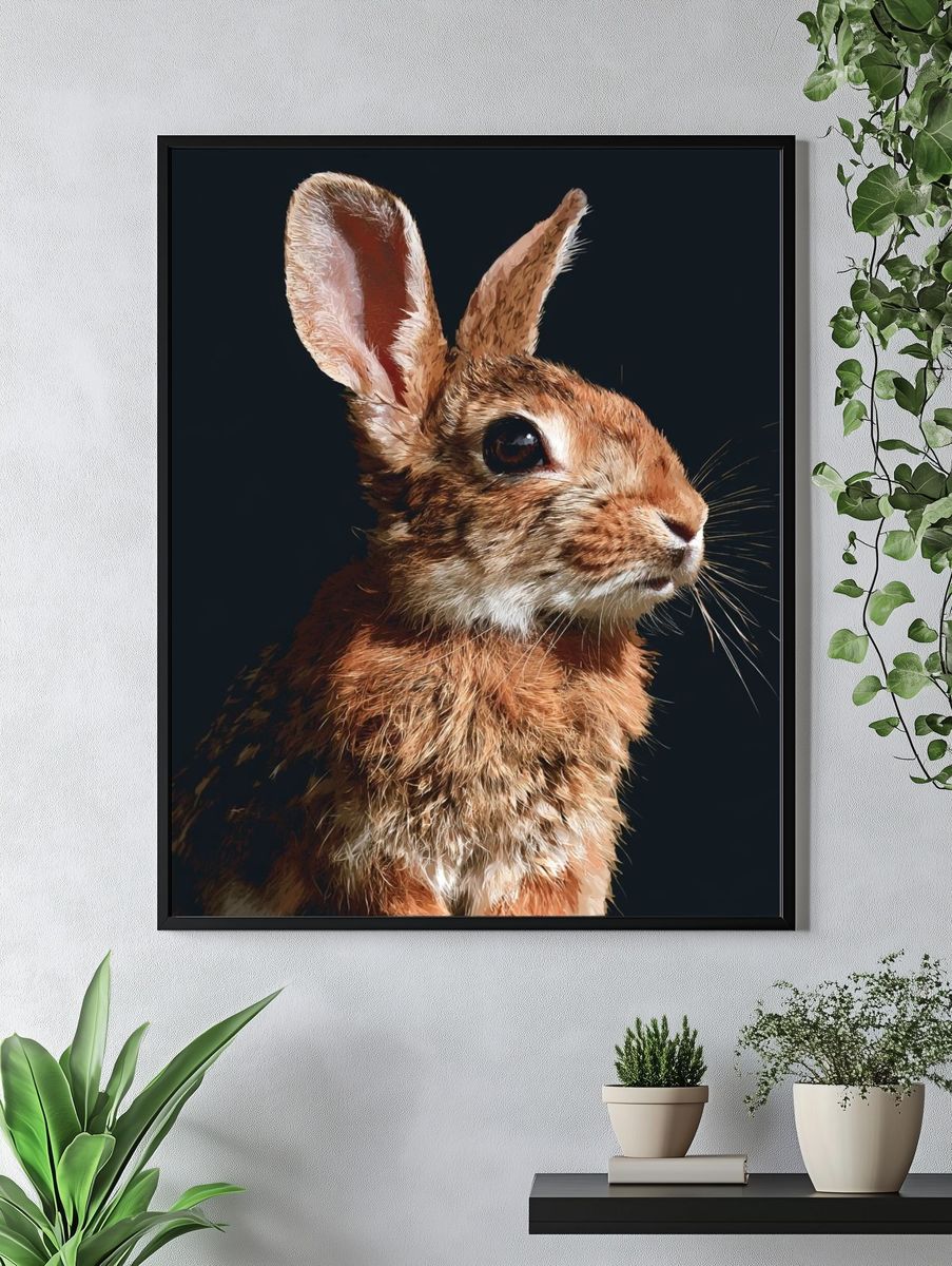 Rabbit Portrait Photography Poster. — room view 4