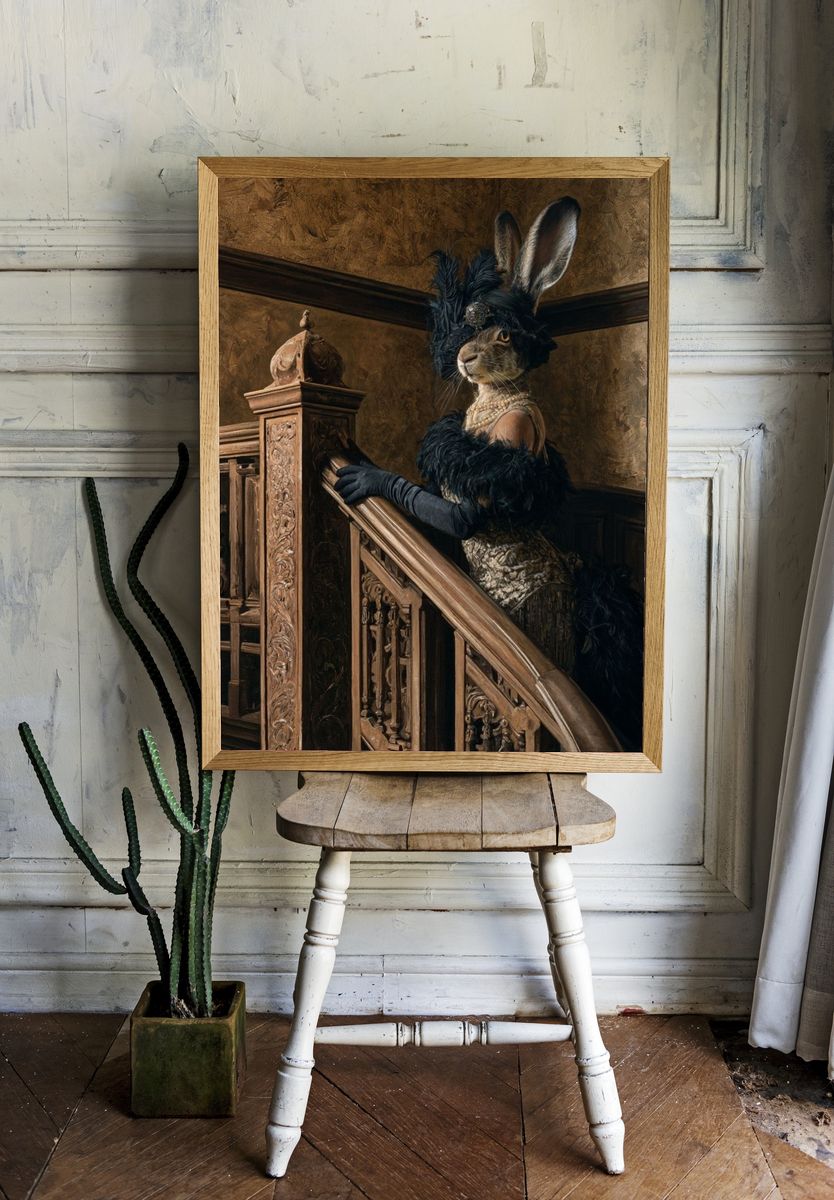 Rabbit Portrait Fine-Art Print. — room view 1
