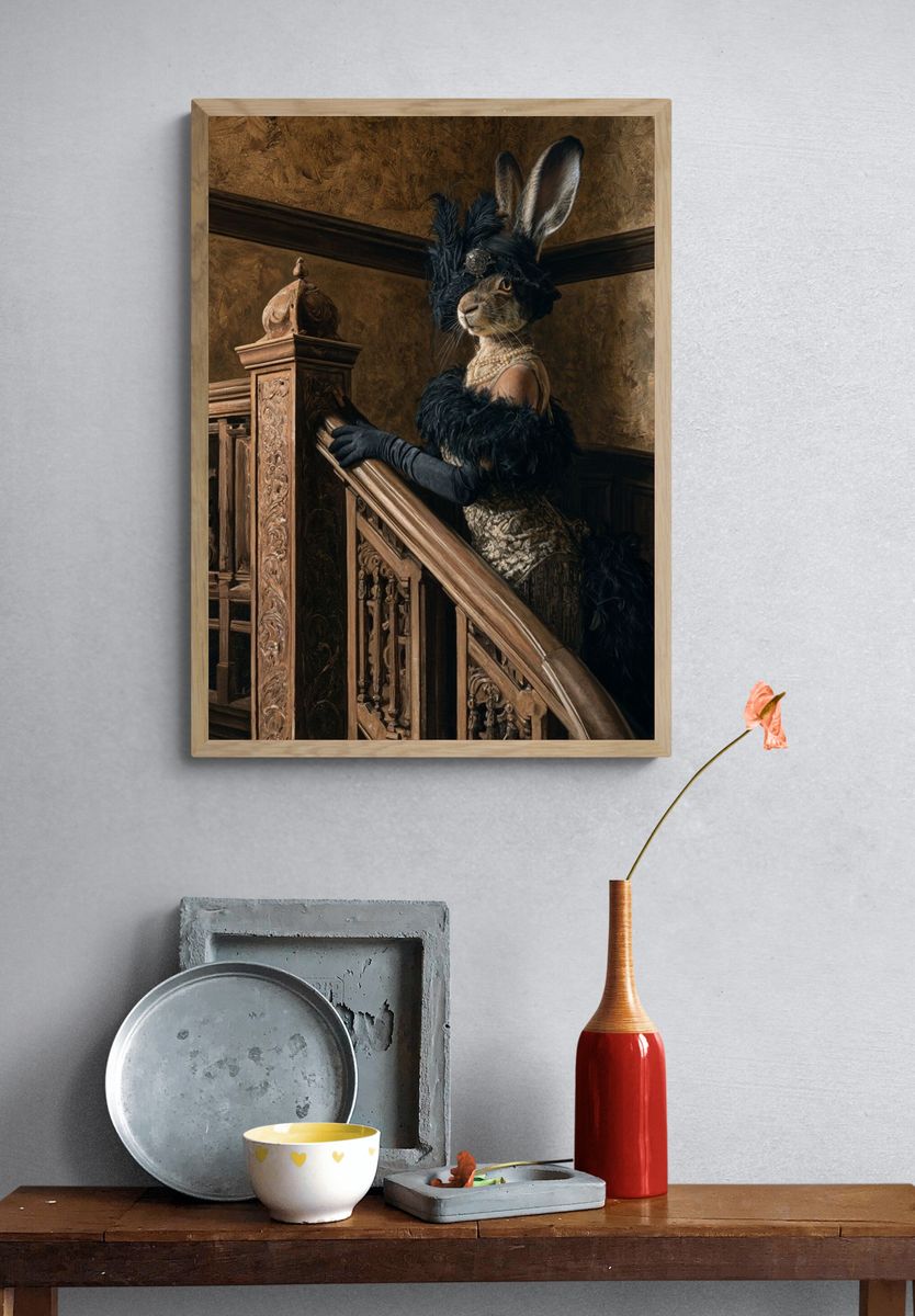 Rabbit Portrait Fine-Art Print. — room view 3