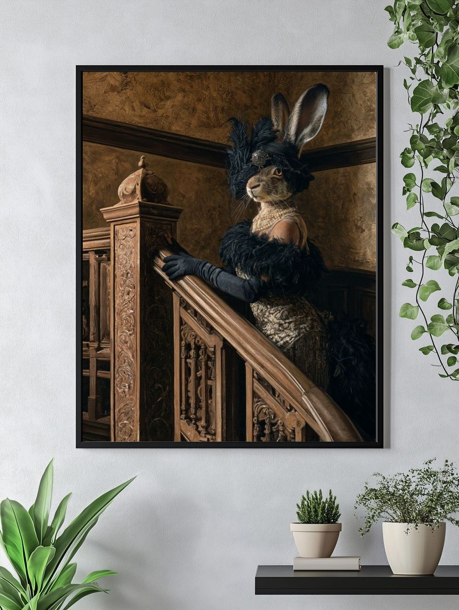 Rabbit Portrait Fine-Art Print. — room view 4