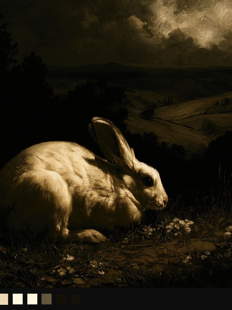 Moonlit Rabbit Landscape Poster. poster — animals art