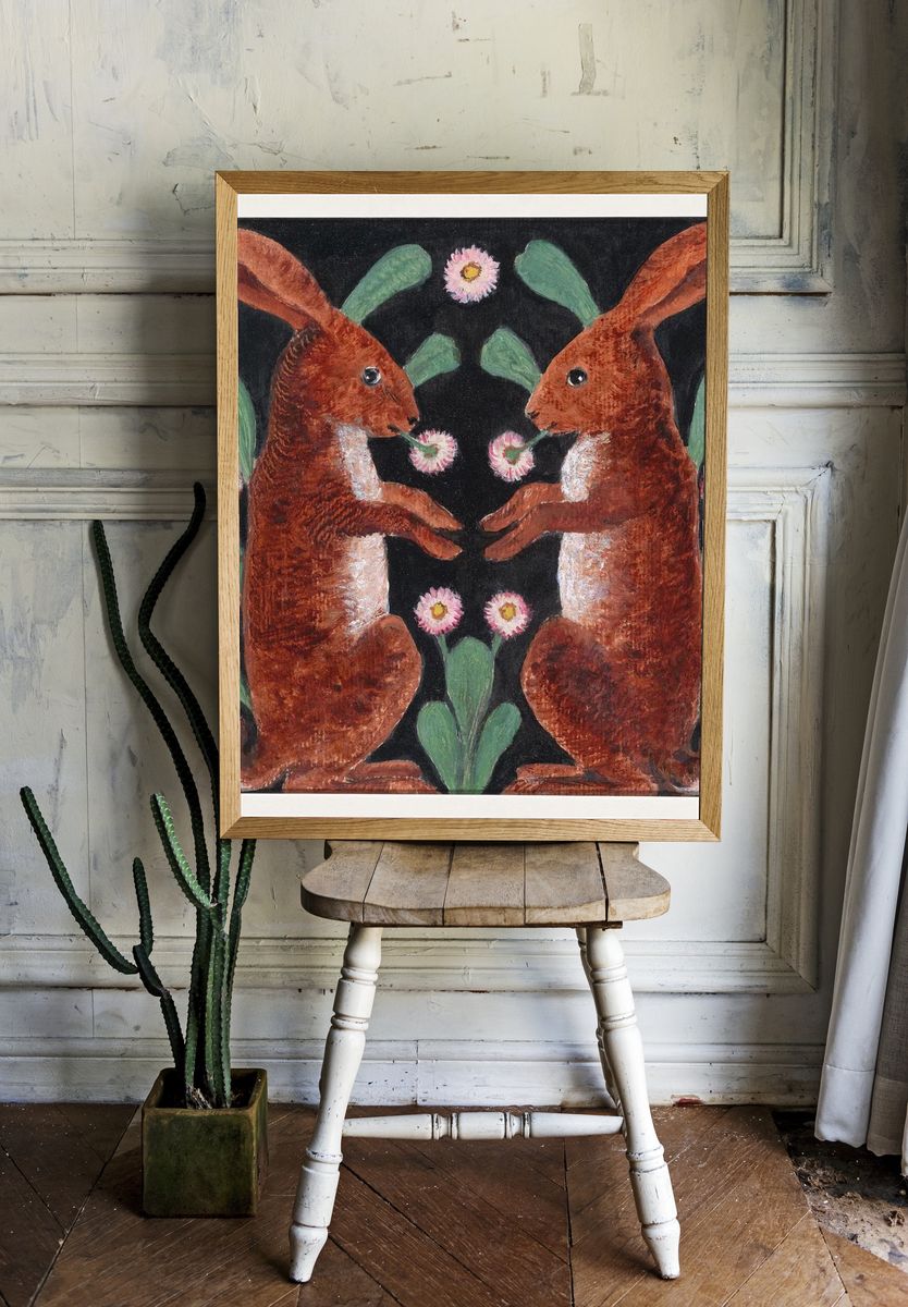 Two Hares (1865–90), vintage animal. room preview