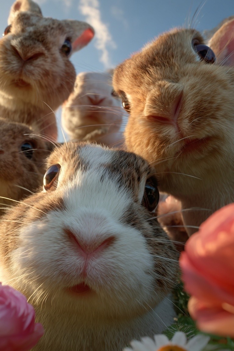Curious Rabbits — Animal Photography Poster. poster detail