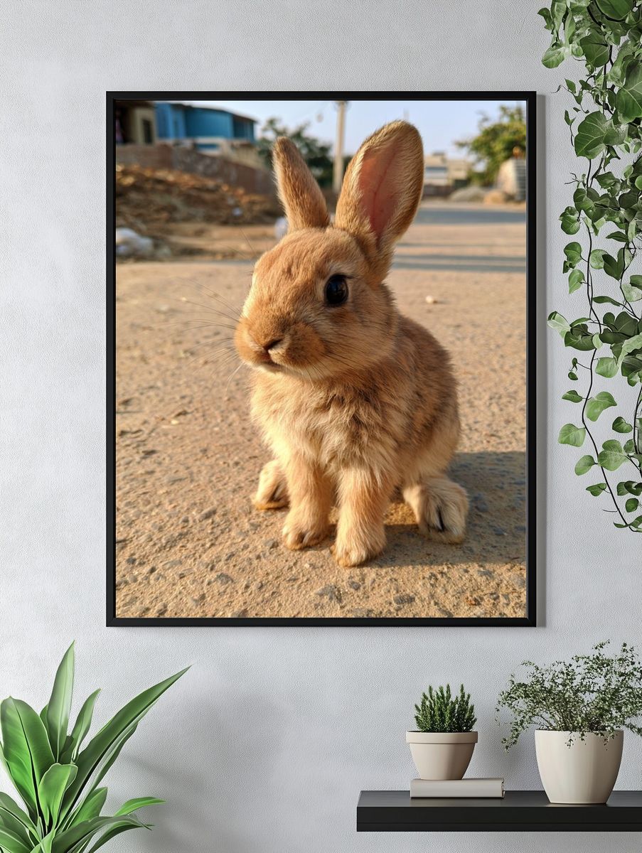 Baby Rabbit Photography Poster. — room view 4