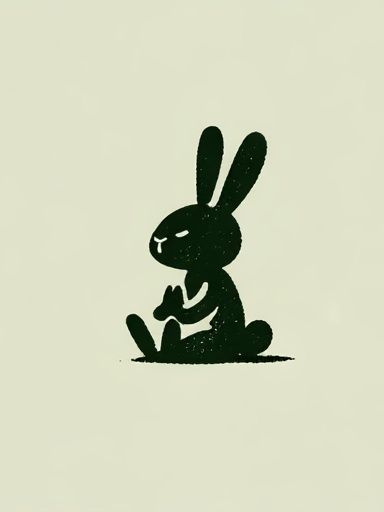 Minimal Rabbit Silhouette Poster. poster — animals art