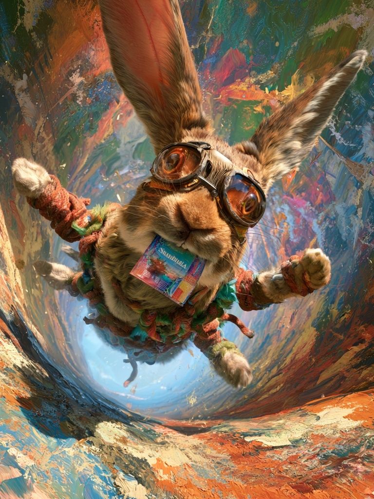 Aviator Rabbit Digital Art Poster. poster — illustration art